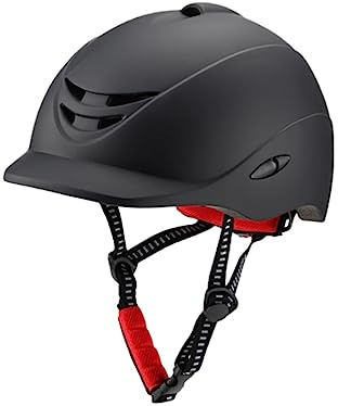Perfeclan Casco Ecuestre de Verano Gorra de equitación Borde extraíble Transpirable Compacto Ajustable Hombres Mujeres Casco Ecuestre Casco de equitación para, l