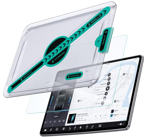 ESR Schutzfolie aus gehärtetem Glas für Tesla Model Y (2024-2020), Tesla Model 3 (2023-2017), Ausrichtungsset mit Displayschutzfolie, kratz- und stoßfest, blasenfrei und resistent gegen Fingerabdrücke