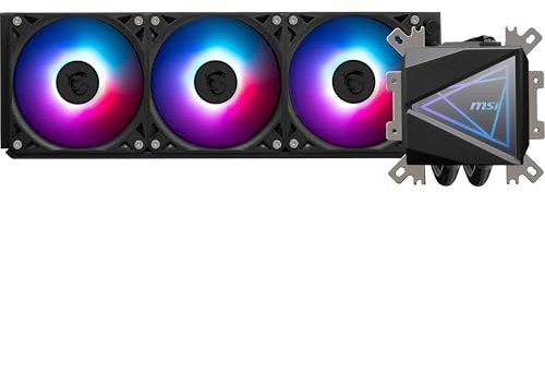 MSI MAG CORELIQUID I360 AIO CPU Wasserkühlung - Vergrößerte Kupferkühlplatte, ARGB & LDB Lüfter, Zweikammer-Wasserblock, Split-Flow Radiator, unterstützt Intel & AMD Sockel