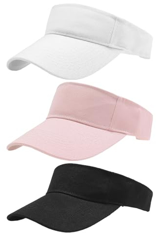 Confezione da 3 Cappelli Sportivi Cavi, Cappelli da Sole per Uomo E Donna, Cappelli per Protezione Solare, Cappelli da Tennis, Cappelli da Sole Regolabili, Accessori per Esterni