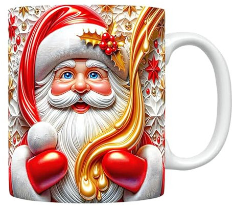 Tasse en Céramique du Père Noël - Tasse à Café et à Thé - Tasses de Noël et de Vacances, Décor de Bureau