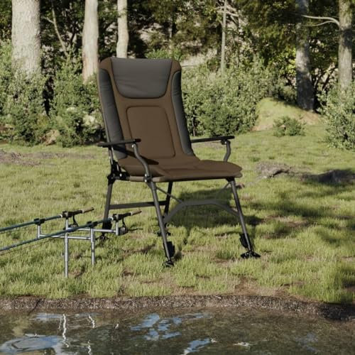 LAPOOH Angelstuhl mit Armlehnen Klappbar Taupe, Hochlehner, Campingstühle, Lehnstühle, Wetterfest Stuhl, Garden Chair - 4006419