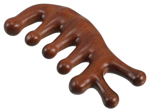 HAPINARY Kopfhautmassagebürste Aus Holz Massagekamm Mit Breiten Zähnen Für Peeling Und Kopfmassage Haar Und Körperpflege