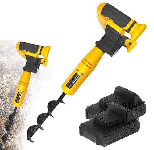 Tarière Postale De Clôture sans Fil, Machine à Creuser De Trou électrique sans Fil, Tarif De Trous De Poteau pour Jardinage, Bit De Forage De Tarif en Spirale 30x8cm De Jardin 30x8cm, 2 X 2ah