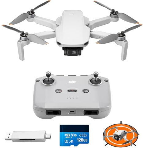 DJI Mini 4K Bundle, dron con cámara 4K UHD para adultos, menos de 249g, estabilización en 3 ejes, transmisión de vídeo a 10 km, regreso automático