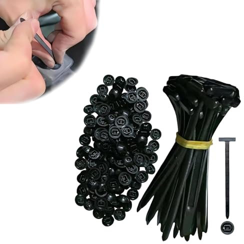 Lot de 100 boucles universelles en nylon pour serre-câble – Pinces à cravate robustes avec épingle et bouton de verrouillage, clips de fermeture éclair automobiles, rivets résistants aux UV pour la