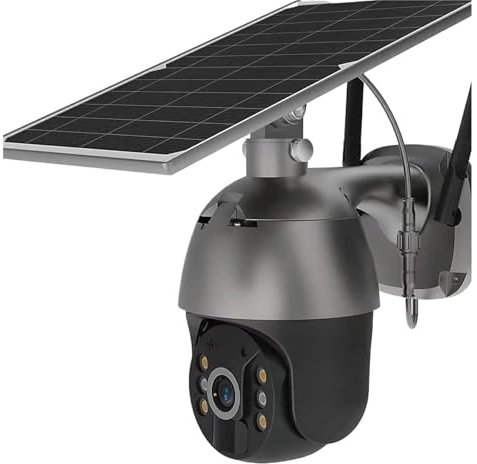 MKHFP Telecamere di Sicurezza Domestica Telecamera IP Solare 2K 4MP 8W Alimentazione Batteria Ricaricabile Video sorveglianza Telecamera PTZ Wireless Allarme Visione Notturna a Colori(2MP 4G No BY)