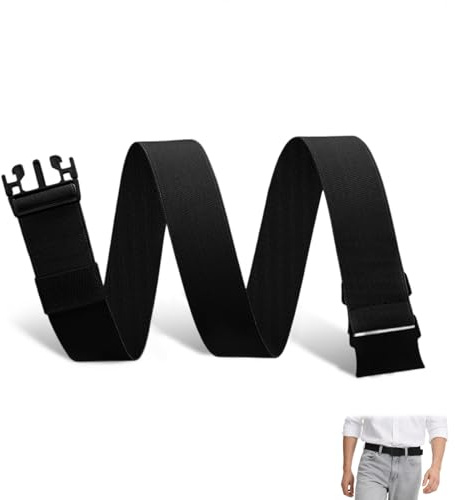 Nevoluxer Cintura Elastica Nera per Uomo - Regolabile Senza Buchi, Lunghezza Massima 110 cm, Ideale per Lavoro e Uso Quotidiano