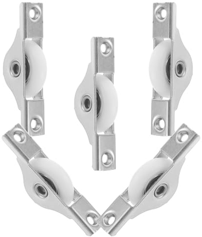 Hoement Rodillos para Puertas Corredizas U Tipo, 5 Piezas Medianas 308 en Color Claro, Poleas de Acero para Ventanas y Armarios, Herrajes Deslizantes Silenciosos para Puertas y Muebles