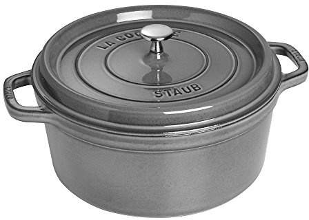 STAUB Round Cocotte, 6-1/4-Quart, Graphite Gray
