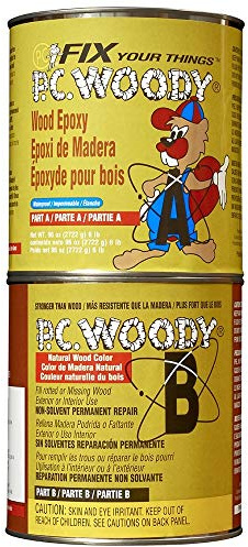 PC Products PC-Woody Wood Repair Epoxy Paste, Two-Part 96 oz in Two Cans, Tan 128336