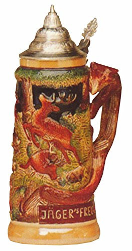 KING Boccale da Birra tedesco con manico a forma di una Volpe Jagdseidel 1 litro