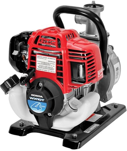 Honda Power Equipment WX10 52 PSI 4-Stroke Commercial Engine Gasoline Powered Water Pump with Hose Adapter, Suction Hose, Clamps, and Strainer