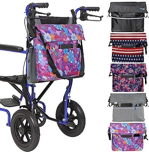 Vive Sac à dos XL pour fauteuil roulant – Imperméable, résistant aux rayures, double couture, lavable en machine, accessoire pour adultes, personnes âgées, 15 couleurs – Sac à dos de rangement à