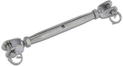 Edelstahl Wantenspanner M8 mit 2 Gabeln, 1 Stk, rostfrei, poliert, V4A AISI 316 - Tecklenborg Kegel GmbH