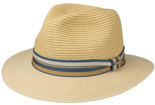 Stetson Romaro Toyo Traveller Strohhut UV-Schutz 40+ Damen und Herren Frühling Sommer beige XXL (62-63 cm)