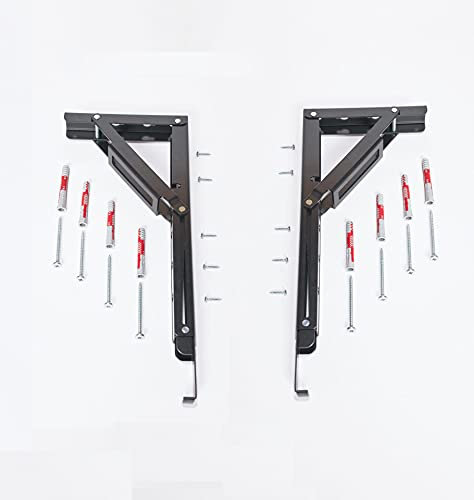 hibitaro Klapptischbeschläge 2er Set | Bis zu 100 KG belastbar | Tischplatte zukaufen und Klapptisch nach Wunsch selberbauen | Platzsparende Wandtische selber Bauen