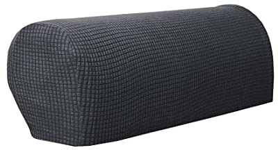 Xlabor armstödsskydd, set om 2 stycken justerbara spandex, halkfria armstödsskydd, armskydd för stol, soffa, fåtölj, soffa, mörkgrå, normal (2 st)