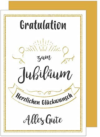 Edition Seidel Premium Glückwunschkarte zum Jubiläum mit Umschlag. Karte zum Jubiläum mit Spruch. Jubiläumskarte Grusskarte Gratulation Billet Mann Frau (J118 SW023)