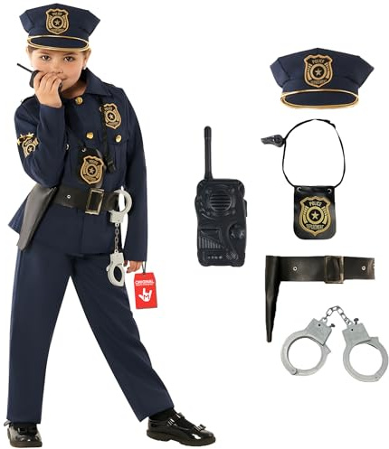 Morph Disfraz Policía Niño y Niña, Traje Uniforme para Halloween y Carnaval, 3-4 años