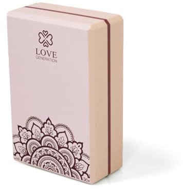 Love Generation - Yoga Block - High Density Eva - für Yoga, Fitness, Pilates und Stretching (Rosa)