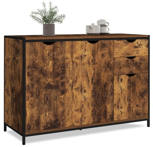 IDMarket - Buffet Bas 110 cm Dayton avec placards et tiroirs Design Industriel