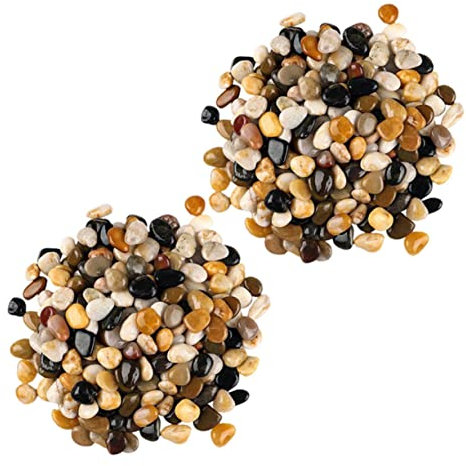 Happyyami Piedras Decorativas Para Acuario y Jardín 2 Bolsas Guijarros De Colores