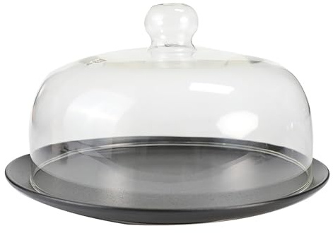 Generico Coperchio in Vetro borosilicato per microonde, Anti-Schizzi, Copertura per Piatto microonde, Campana Multifunzionale per Torte, Manico ergonomico, Lavabile in lavastoviglie,25cm