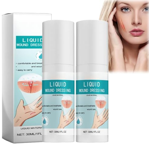 30ml*2pcs Liquid Wound Dressing,Waterproof Liquid Plaster,Quick Drying Spray Plasters for Wounds,Breathable Skin Glue for Wounds Human,Mild and Not-irritating New Skin L/iquid Plaster