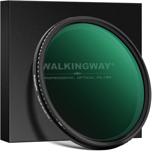 Walking Way 49mm Variable ND Filters ND2-2000 Camera Lens Neutral Density Filters ND2 to ND2000 for DSLR Lens 30 Multi-Layer Coating Ultra-Slim HD Waterproof Scratch Oil Resistant Lens Filter