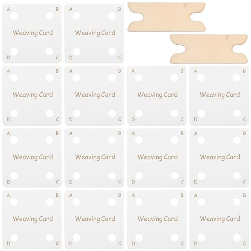 DOITOOL Tavoletta per Tessitura Tavoletta Schede Quadre per Artigianato Fai da Te Strumenti per Annodare e Tessere Ricambi per Carte da Tessitura Carte di Forniture
