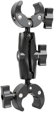 OTraki Kamera, dubbel klämhållare, 360°, roterbar, kulhuvud, cykelhållare med Magic Arm, justerbar klämhållare för cykelstyren, motorcykelstyren, stativ, lampstativ, kamerastänger, selfie-S