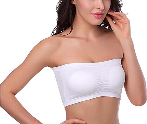 HOEREV Soutien-gorge brassière stretch sans coutures Coussins amovibles - BLEU - Taille XXXL