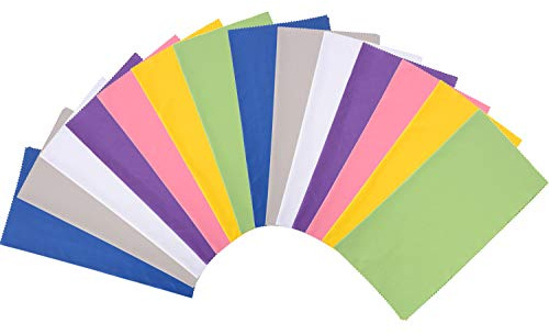ColorYourLife 14-Pack Large Size (12x12 inches) Microfiber Cleaning Cloths for Laptop, Computer, Smart Phones, Tablets, Lenses, LCD Monitor, TV, Camera, Eye Glasses, Optics Etc
