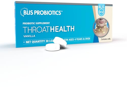 BLIS ThroatHealth Oral Probiotics K12 - Immune & Throat Support, Vanilla - 30 Lozenges, 2.5 Billion CFU