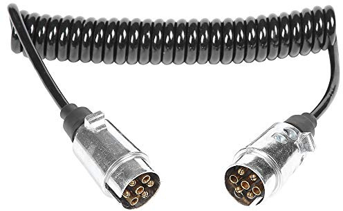 AOHEWEI Cable de Extensión para Remolque 7 Pines Metal 1,8M con Conector Enchufe De Remolque Aleación De Aluminio 12V para Remolque Camión Barco u Caravana