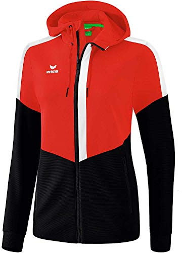 Erima Damen Squad Trainings Jacke (1032056), rot/schwarz/weiß, 38