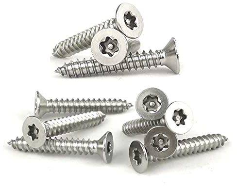 ANSIEDIO Torx Försänkta Huvud skruvar, Träskruvar i Rostfritt Stål, Självtappande Skruvar, Används för Möbler av Gipsskiffer, M3.9×32mm,50 pcs