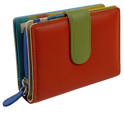 Golunski Damen Geldbörse aus Leder mit Lasche zum Überklappen, Graffiti-Geschenkbox, pacific, Casual