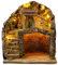 Mondo in Casa Presepe Completo Illuminato Natalizio con capanna e Grotta per statuine Artigianali, Completo di luci LED Calda.