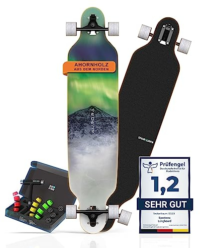 Sporterra Longboard [oferta de verano] – Longboard adultos y jóvenes – Optimizado hasta el más mínimo detalle para aventuras inolvidables en la tabla larga