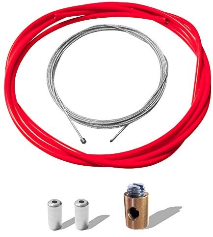 cyclingcolors cavo acceleratore universale moto ciclomotore con guaina serracavo compatibile con carburatore Dell'orto, Rosso
