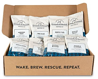 Grounds & Hounds Organic Coffee Variety Pack - 8x2.5oz, Our Popular Blends