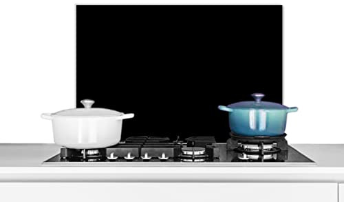 KitchenYeah© Pannelli Paraschizzi x Cucina Lastra in Alluminio 60x40 cm Alzatina Paraspruzzi Pannello per Cucine Nero - Motivi - Interno - Solido - Scuro