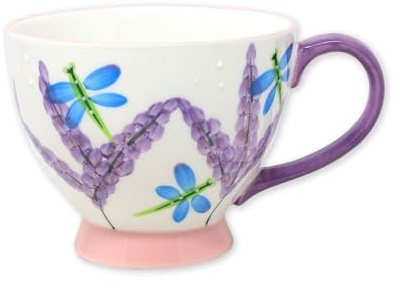 Lesser & Pavey Ceramic Teacup Footed Mug | The Leonardo Collection Footed Mug for Tea & Coffee | Dragonfly Coffee Mug & Tea Cups for Home, Office or Shops - Lynsey Johnstone