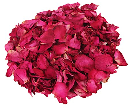 Alipis 100g Foglie Di Rosa Essiccate Naturali Per Bagno Fiori Secchi Profumati Decorativi Ecologici Per Spa Corpo e Pediluvio Confezione Sigillata Compatta