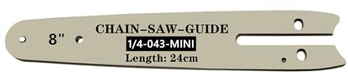 La placa guía de cadena para motosierra es adecuada para la cadena de 8 pulgadas, mini motosierra de carga manual, longitud de la placa de guía 24 cm, para trabajar la madera