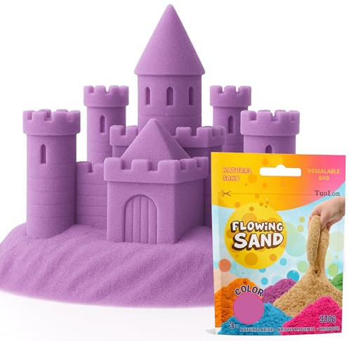 TUOLON 930g Recarga Arena Mágica Niños Arena Cinética Niños 3 4 5 Años Colorida Arena Sensorial de Arena para Niños Juguete Creativo Niño Ideas Regalo Niño Niña Navidad Morado