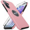 AOUIA for Samsung A36 5G Case with 2-Pack Screen Protectors, 3-in-1 Set Cover, 360°Rotating Ring Stand, Anti-Scratch, Military Protection Shockproof Phone Case for Samsung Galaxy A36, Pink