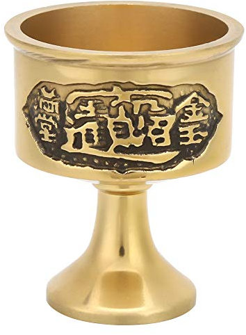 Jwthee Coupe calice en laiton, gobelet Vintage pour la cérémonie bouddhiste verres à liqueur en métal or Communion coupe autel en laiton coupe verres à vin Bouddha eau offrant bol
